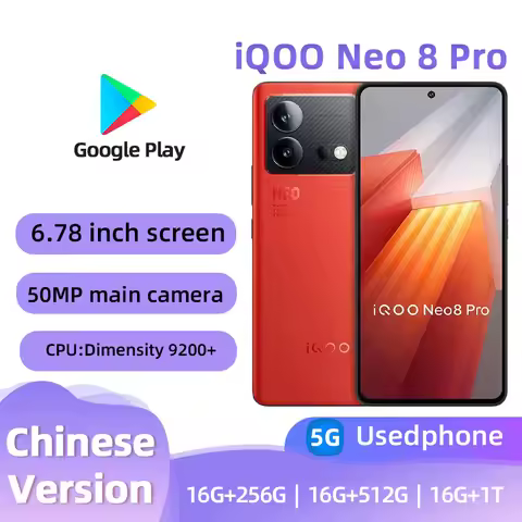 iQOO Neo 8 Pro 5G SmartPhone Battery capacity 5000mAh 144hz CPU MediaTek Dimensity 9200+ 50MP Camera