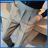 MY Double Side Adjuster Gurkha Pants Cutting Slim Fit Seluar Slack Lelaki Smart Casual High Waisted 