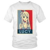 Japanese Fantasy Manga Fairy Tail Man T Shirt Cotton Anime Lucy Heartfilia Tee Tops Short Sleeved Su