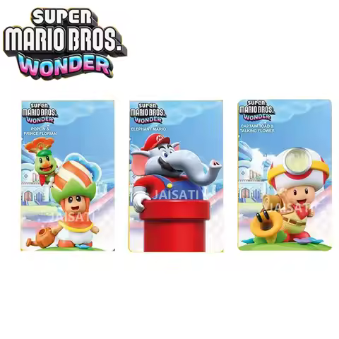NEW Super Bros Wonder ELEPHANT CAPTAIN TOAD &TALKING FLOWER POPLIN &PRINCE FLORIAN card for switch