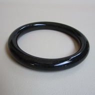 Burmese Jade Bracelet Nephrite Inner Ring Size 61.8mm Width 10.1mm Black Can Be Worn By All Sexes.