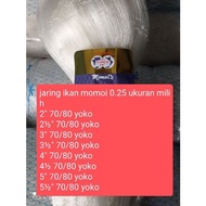 Jaring ikan momoi 0.25 UKURAN TINGGAL PILIH pukat ikan jaring momoi