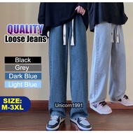 🦄3 Days Offer🦄113  Mens Jeans Harem Hiphop Vintage Straight Pants HarajuJeans Baggy Denim KoreanSelu