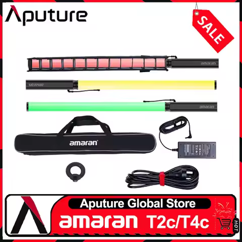 Amaran T2c/T4c Tube Light 2500-7500K RGB Full Color Handled LED Video Light Stick with Storage Box b