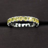 แหวนพลอยบุษราคัมน้ำทองบางกะจะ(Yellow Sapphire) ตัวเรือนเงินแท้ 92.5% ชุบทองคำขาว ไซด์นิ้ว58 หรือเบอร์ 8 USมีใบรับประกันสินค้าจากทางร้าน