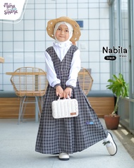 Zahra Olshopp - NABILA Dress - Dres Gamis Anak Perempuan Motif Tartan Kotak kotak Usia 2 - 12 tahun