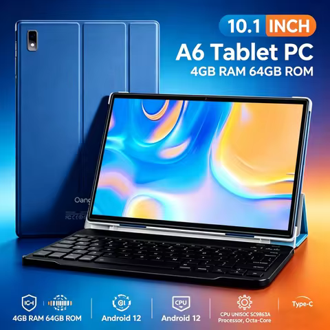10.1 INCH Android 12 A6 Tablet PC 4GB RAM 64GB ROM CPU UNISOC SC9863A Processor, Octa-Core Cortex-A5
