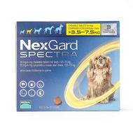 [EXPIRY 2022 FREE 3-5 working days postal delivery]Nexgard Spectra for Small Dogs weighing 3.6-7.5 kg, 3 Chews Pack