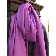 100%  Pure Pashmina  Cashmere  喀什米爾羊毛 手工圍巾 披肩 輕薄鑽石織紋-粉紅紫色