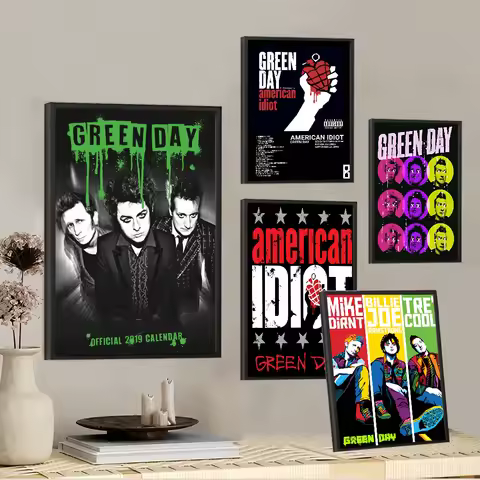 G-Green D-Day American Idiot Movie Sticky Posters Whitepaper Sticker DIY Room Bar Cafe Posters Wall 