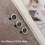 For iPhone 12 Pro Max One Set Camera Metal Rear Ring + Tempered Glass Lens Film Protector
