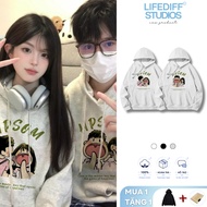 Unisex Men's and Women's Hoodie with HPSOOM LIFEDIFF Pattern Print Oversize Long Sleeve Cotton Hoodi