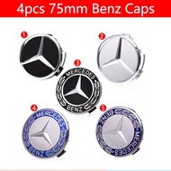 🔥Ready Stock🔥4pc/set Mercedes-Benz Wheel Center Rim Caps Car Tire Hub Cap Replacement 75MM for Mercedes-Benz W202 W203 W204 W211 E350 C250