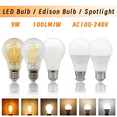 1-10pcs E27 LED Filament Bulb Retro Edison Vintage Lamp B22 E14 GU10 Spot Light AC100V-240V Light Bu