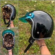 Black slim head helmet leopard foamPOLOS helmet motor helmet budak
