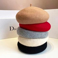 cap woman Beret Casual Art Painter Thickened Three-Dimensional Wool Beret Retro Hat Beret Autumn Win