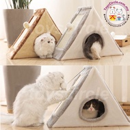 😺NEW ARRIVAL😺 Triangle Tent Cat Tree Scratch House Bed Kucing