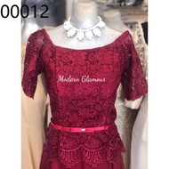 gown for ninang wedding ✳Elegant Maroon Formal Dress Principal Sponsor Mother of the Bride/Groom Nin