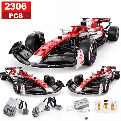 Italy F1 Racing Car 1:8 RC Formula Racing C42 Building Blocks Model Technical Vehicle Bricks Toys fo