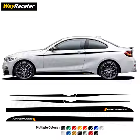 M Performance Car Door Side Stripes Skirt Sticker Waist Line Upper Decal For BMW 2 Series F22 F23 M2