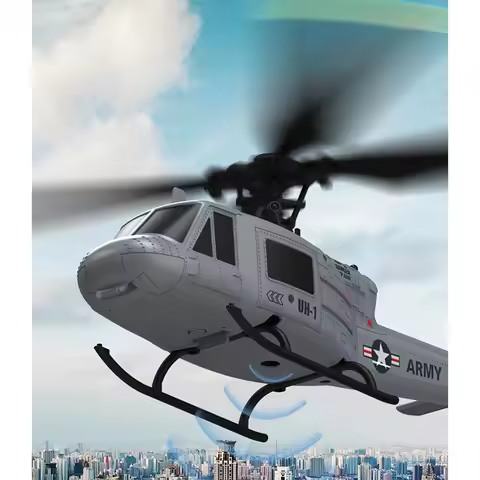 KOOTAI F06 UH-1 Huey 2.4G 4CH Optical Flow Localization Altitude Hold Flybarless 1:48 Scale RC Helic