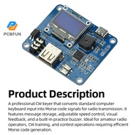 Pcbfun Wireless CW Morse Code Keyboard Electronic Key Controller with 0.96" OLED Display for Amateur