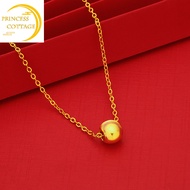 24k Saudi Gold Necklace Pawnable Legit cat's eye gold bead necklace women's niche luxury clavicle chain