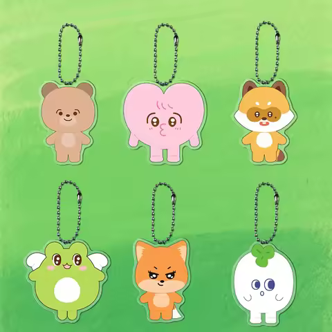 New Cartoon AHOF Animals Pattern Acrylic Keychains CHIHEN JL Steven Juwon Cute Keyring Bag Key Acces