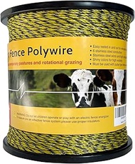Upgraded Electric Fence Polywire 3366 Feet 1026 Meters, 6 Stainless Steel Strands for Reliable Condu