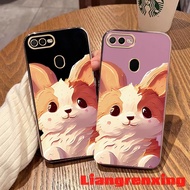 Casing oppo a5s oppo a12 oppo a7 oppo a3s oppo a12e OPPO F9 phone case Softcase Electroplated silicone shockproof Protector Cover new design Cartoon Animal Dog DDHHG01