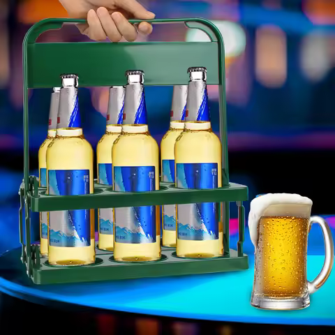 Durable Foldable Reusable Drink Caddy Holder Cup Organizer Beer Bottle Carrier 6 Pack Wine Rack Bar