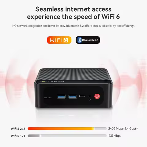 Beelink SER5 MAX 6800U Mini PC Windows 11 Ryzen 7 6800U LPDDR5 24GB 1TB PCle4.0 SSD Wifi6 BT5.2 4K T