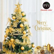 [特價]摩達客 6尺特仕幸福型裝飾綠色聖誕樹(金色年華)含全套飾品不含燈金色年華色系