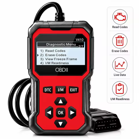 2026 V410 OBD2 Scanner Car Code Reader, Plug & Play OBDII Diagnostic Scan Tool, Read & Erase Fault C