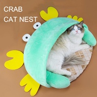 Cute Cat Nest Basket Plush Pet House Beds Summer Cooling Mat Puppy Kennel Cats Lounger Cushion Pillow Winter Tent Pets Products