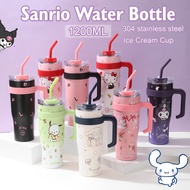 1200ml Sanrio Thermos Bottle Ice Cup Tumbler Cup with Straw Lid Straw Cup Stainless Water Bottle Vac