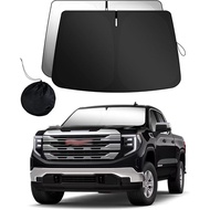 Front Windshield Sunshade Compatible with GMC (2019-2024) Sierra 1500 2500 3500 SLT, AT4, Denali Pic