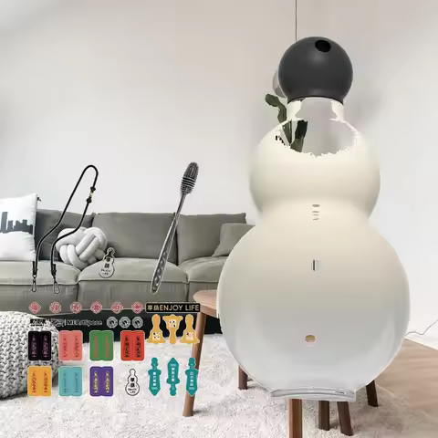 Gourd Water Bottle Gourd Sports Water Bottle 900 ml Simple with Cup Brush Drink Bottle Gourd Bottle 