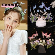 GOSSIP Garland Headdress, Wedding Head Butterfly Floral Crown Princess Headband, Beautiful Forest He