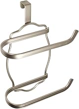 InterDesign York Lyra Over Toilet Tank Tissue Paper Holder Plus, Satin, Satin, 6-7/8" x 3-3/4" x 9-3