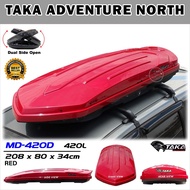 TAKA MD-420D ( RED COLOUR )Car Roof Box [Explorer Series] [XL Size] [Glossy Black] Cargo ULTRA SLIM 