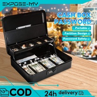 EXPOSE Compartment Lockable Portable Cash Box (30cm x 24cm x 9cm/200mm x 160mm x 90mm)