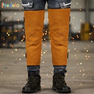 [Predolo] Bovine Leather Metalworking Spats Anti Scald Leather Yellow Short Velcro