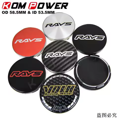4PCS OD 58MM / ID 53MM Wheel Cap VOLK RAYS Emblem Wheel Center Hub Cap Rim Cover Cap