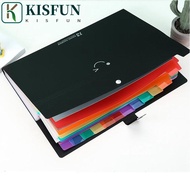 KISFUN File Folders for A4 Paper Expanding with Snap Closure A4 Organ Bag 7/13 Pockets Plastic Test 