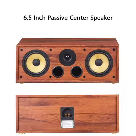 AOSIBAO HIFI 6.5 Inch Passive Center Speaker 8 Ohm Home Theater Midrange Bass Speakers 240W Wooden B