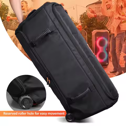 Foldable Protection Speaker Storage with Handle Speaker Protective Case Double Zipper Carrying Stora