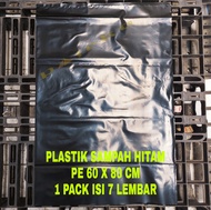 Kantong Plastik Sampah PE NON RECYCLE 60 x 80 Cm Tebal 80 Micron / Plastik PE Hitam