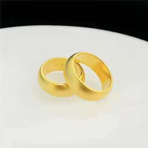 9999 24K real gold jewelry face matte closed mouth inheritance ring semicolon closed mouth strip rin