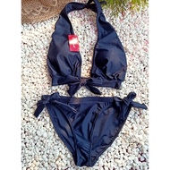 BK 3333 RXI3 BLUISH BLACK - FRONT TIE BEACH BIKINI WITH FOAM